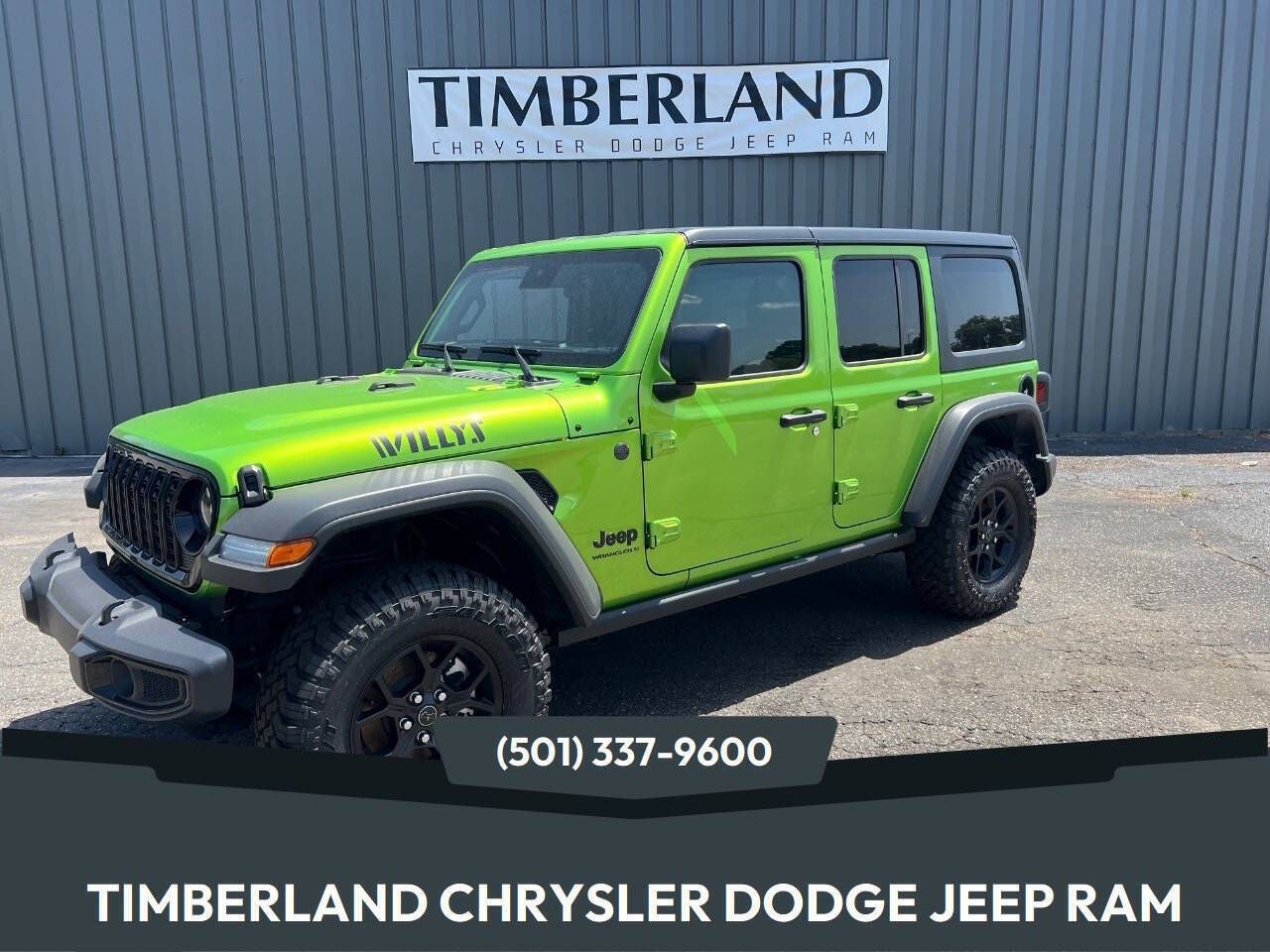2025 Jeep Wrangler WRANGLER 4-DOOR WILLYS in Mojito Clear-Coat Exterior Paint — front three-quarter view